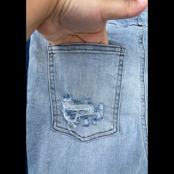 SPANX Distressed Skinny Jeans with Side Stripe Large - Picture 4 of 9